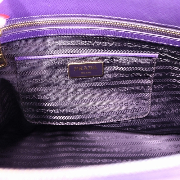 PRADA Galleria Double-Zip Saffiano Lux Purple Leather Tote Bag - Picture 5 of 7